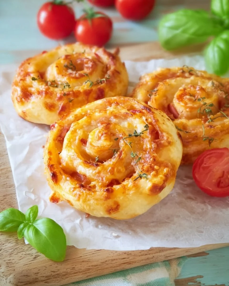 Vegetarische Blätterteigschnecken mit leckerer Füllung.