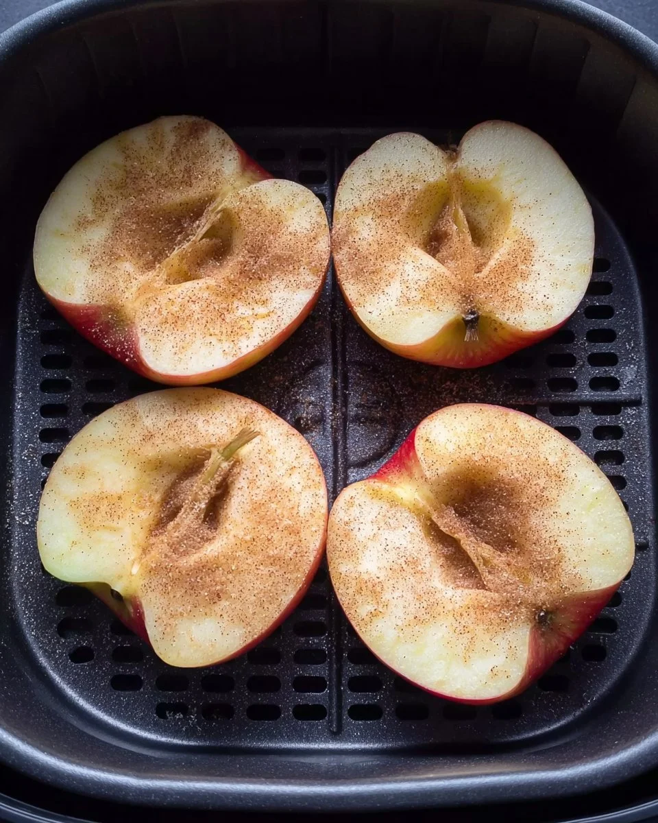 Bratapfel aus der Heißluftfritteuse mit Nüssen und Zimt