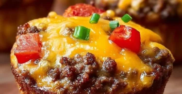 Leckere Cheeseburger Muffins frisch aus dem Ofen