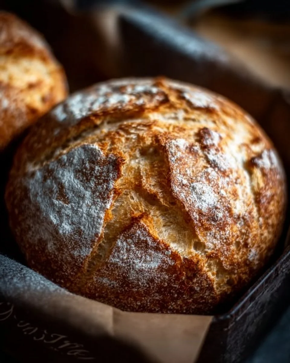 Hausgemachtes einfaches Brot, frisch gebacken mit appetitlicher Kruste.