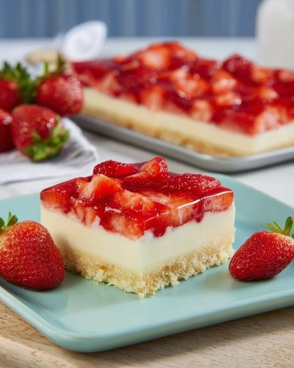 Erdbeerschnitten mit Pudding-Schmand-Creme