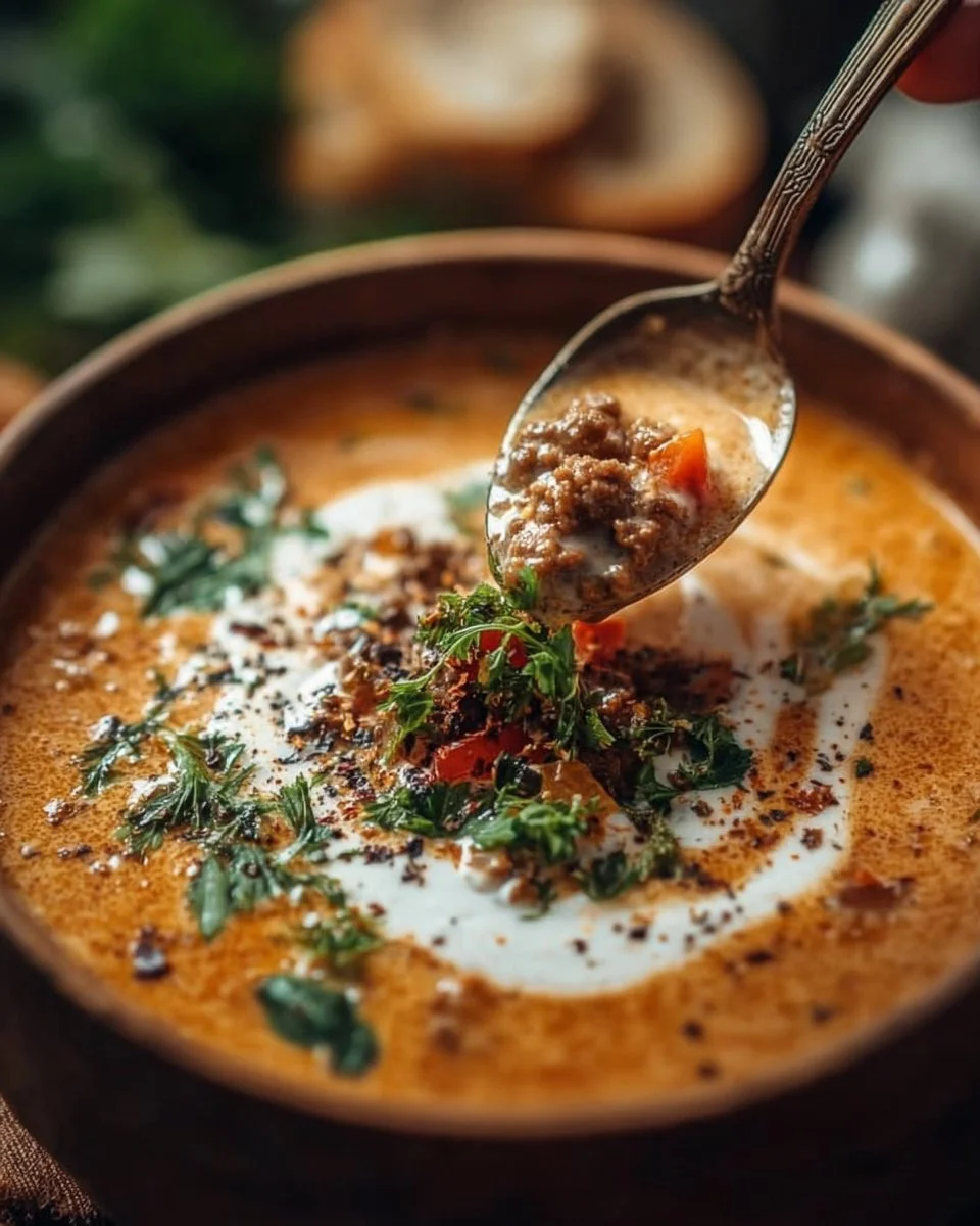 Schüssel mit Friss-dich-dumm-Suppe, ein schmackhaftes und nahrhaftes Rezept.