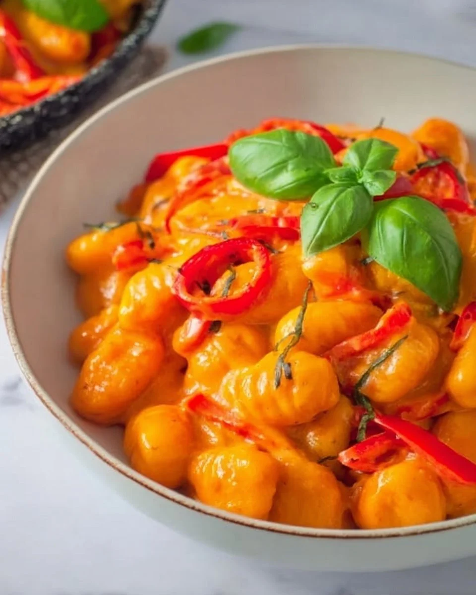 Gnocchi mit Paprika aus der Pfanne