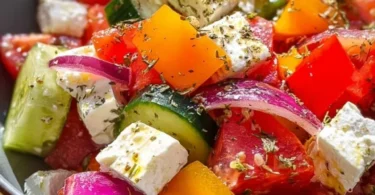 Authentischer griechischer Bauernsalat mit frischen Zutaten und Aromen