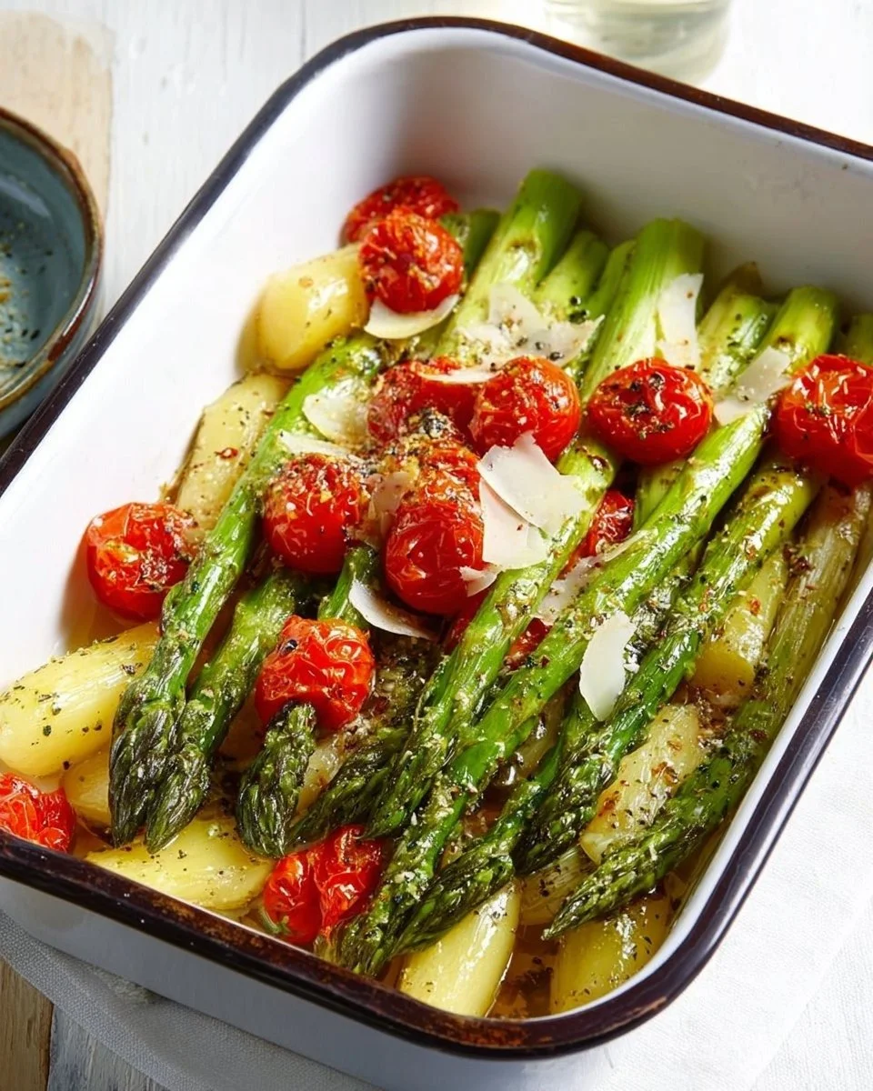 Grüner Spargel im Backofen