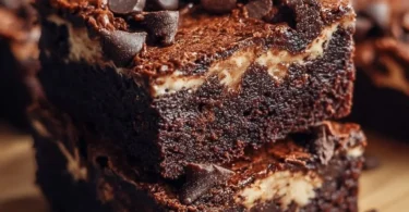 Hüttenkäse-Protein-Brownies auf einem Teller, gesund und schokoladig