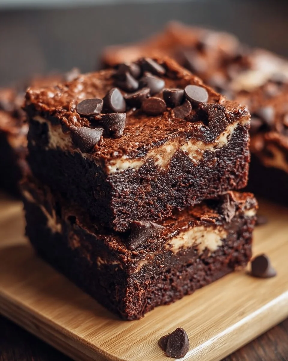 Hüttenkäse-Protein-Brownies auf einem Teller, gesund und schokoladig