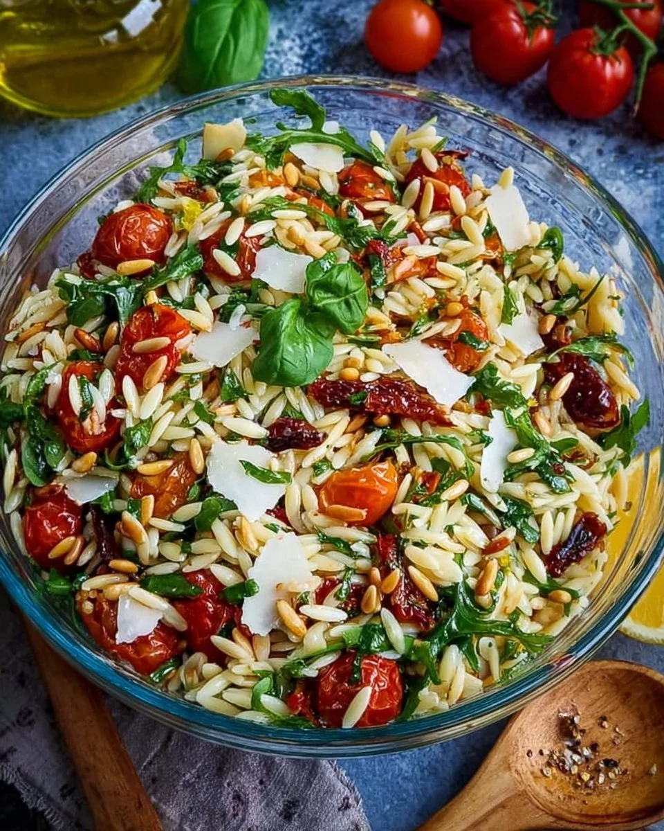 Italienischer Orzo Salat mit frischen Zutaten