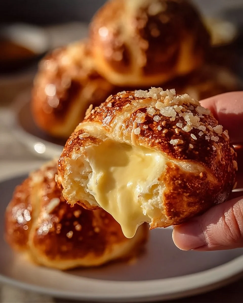Leckere Käsebrezel-Bissen frisch gebacken und appetitlich angerichtet.