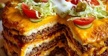 Leckere Käseburger-Torte mit saftigem Käse und harmonischem Burger-Geschmack