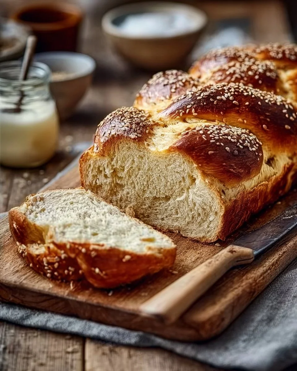 Kohlenhydratfreies Joghurtbrot auf einem Holzbrett angerichtet