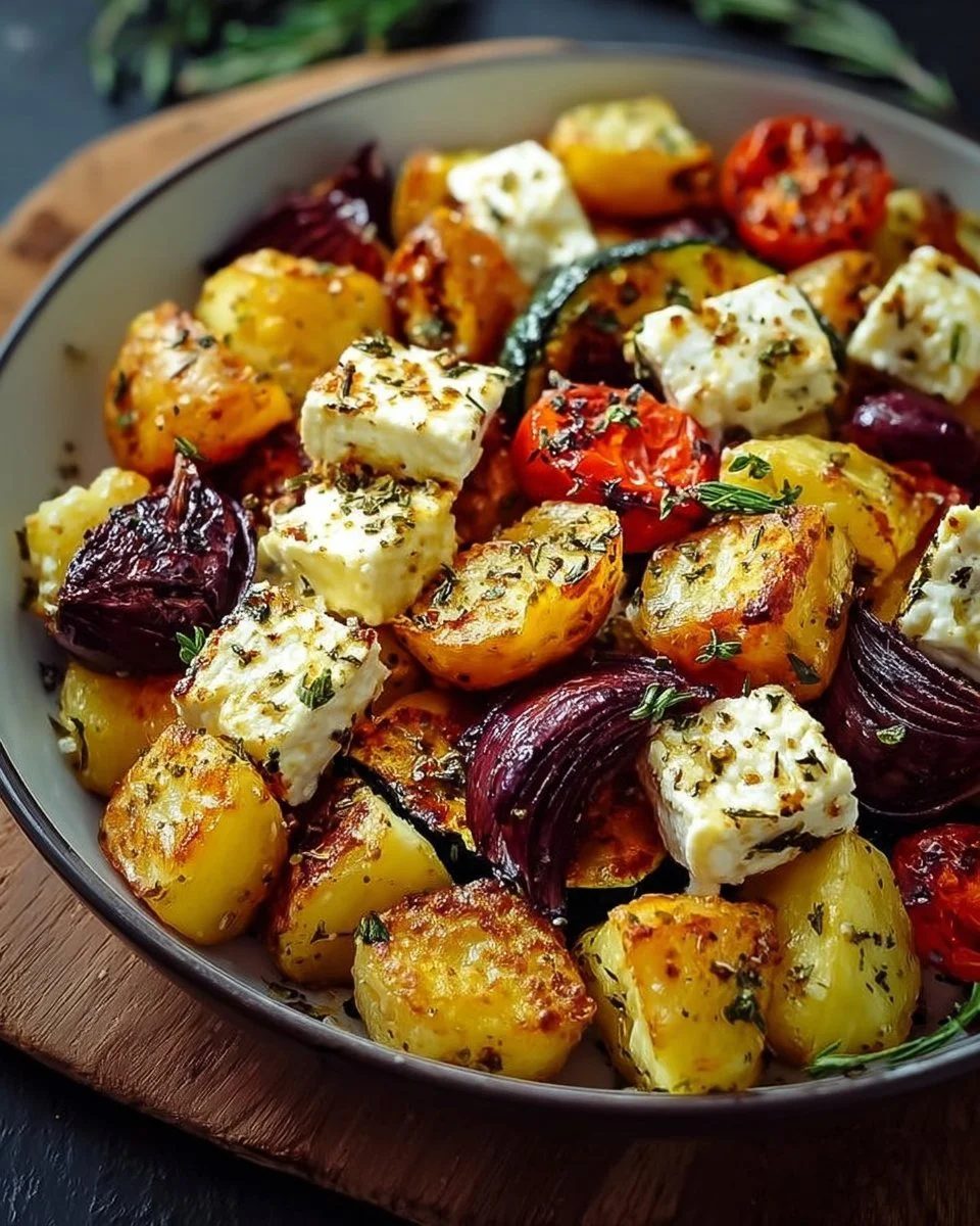 Ofengemüse mit Feta Kartoffeln frisch aus dem Ofen