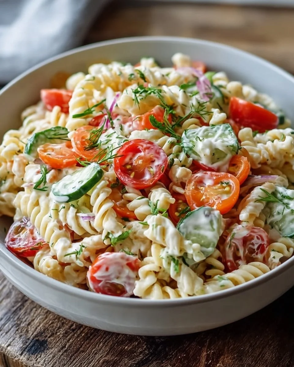 Leichter Nudelsalat mit frischem Joghurt-Dressing