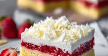 Leckere Stücke von Frau Holle Kuchen auf einem Teller