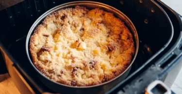 Schneller Apfelkuchen aus der Heißluftfritteuse mit frischen Äpfeln