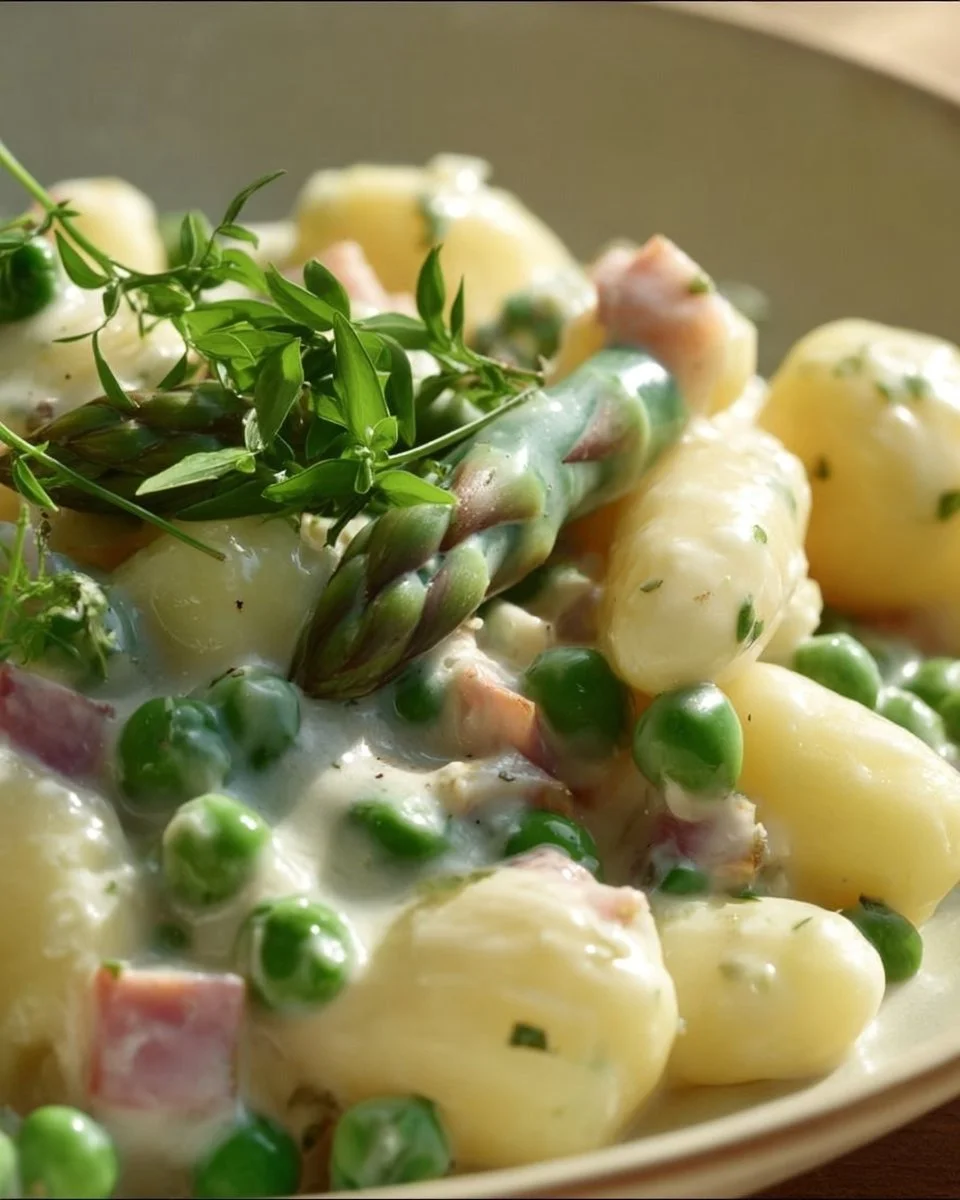 Spargelragout mit Schinken