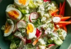 Vegetarischer Frühlingssalat mit frischen Zutaten